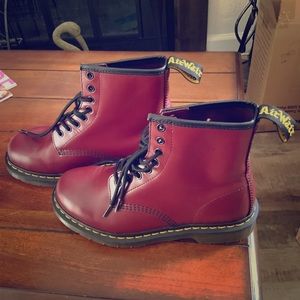 Dr Martens 1460 Smooth Leather Boot-Cherry Red